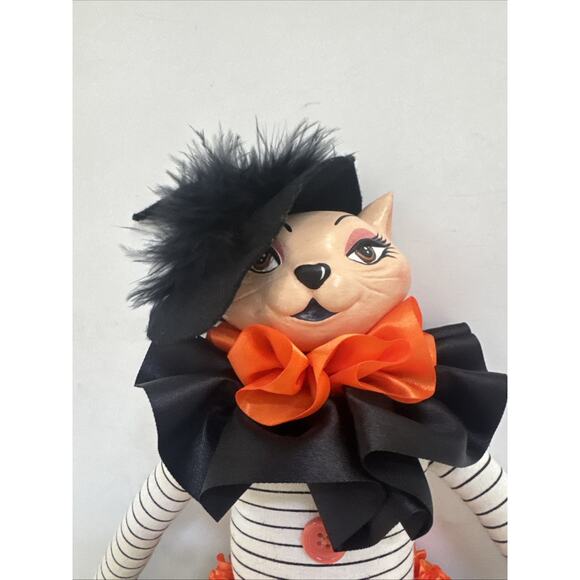 Halloween Cat dressed up as a witch Decoration Whimsical‎ on Stand - Picture 2 of 8